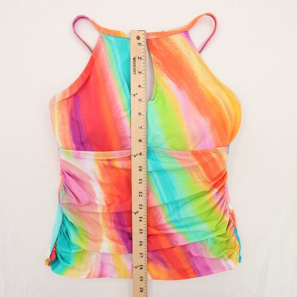 Bleu Rod Beattie Splash Out Tankini Top High Neck Keyhole Multicolor Size 8 NWT - Picture 5 of 13